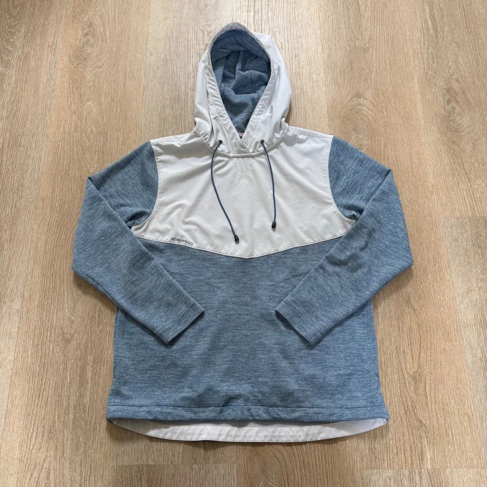 Zero Restriction Tyson Performance Hoodie Mens Small Blue White Golf Pullover - Picture 2 of 8